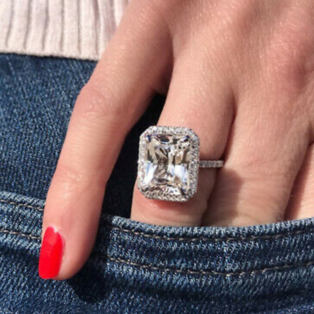 New Stamped 925 Silver Gorgeous Sapphire Ring